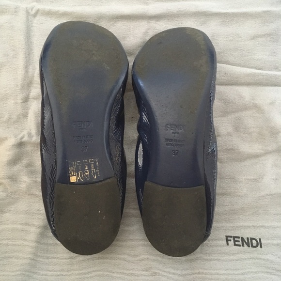 FENDI Patent Flats in Indigo Blue - Size 6.5 - Picture 5 of 6